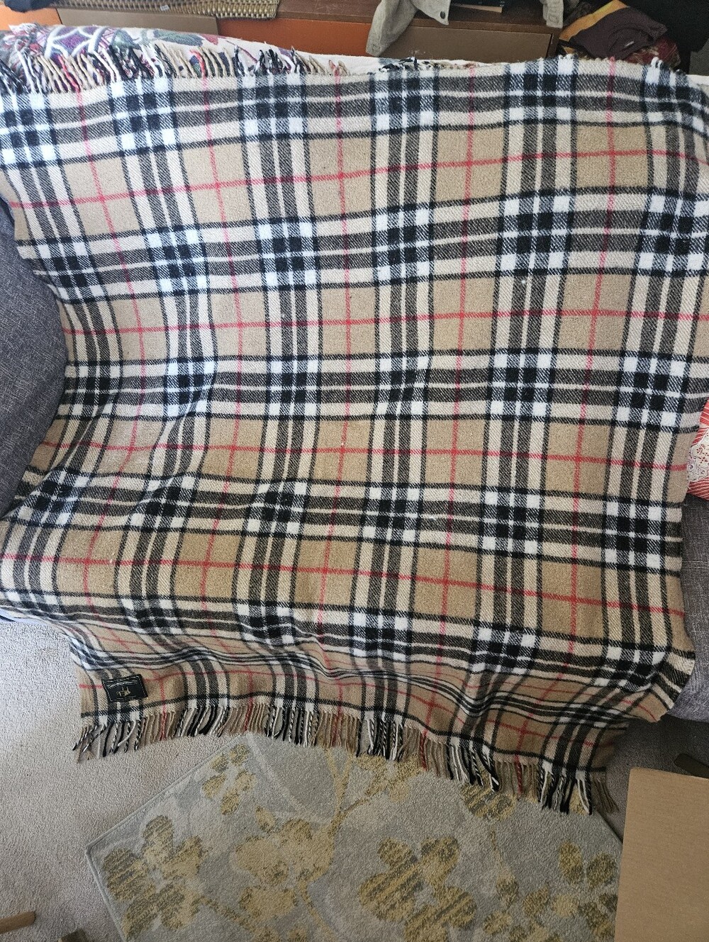 Classic Vintage James Pringle Weavers Wool Mix Throw Blanket